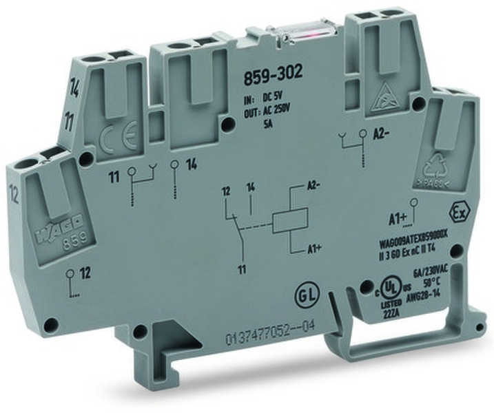 Wago 859-304 5P Grau Elektrischer Anschlussblock