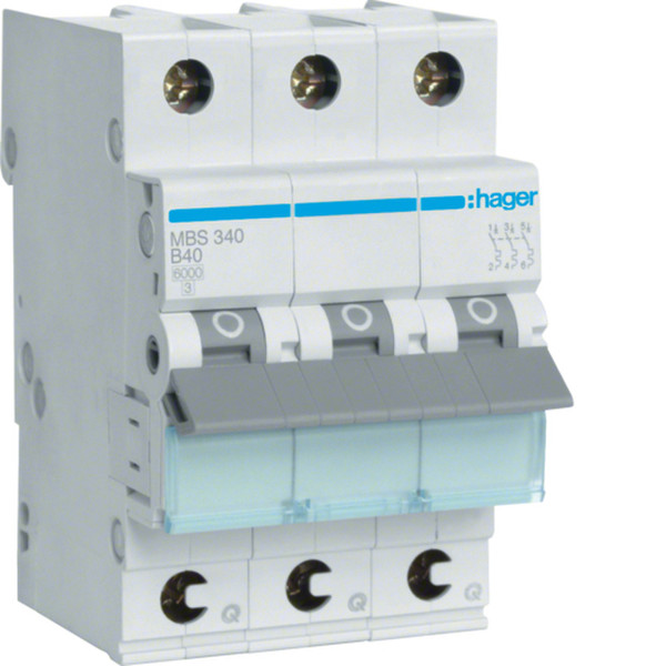 Hager MBS340 B-type 3P 3module(s) circuit breaker