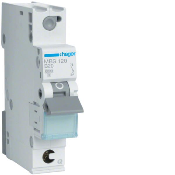 Hager MBS120 B-type 1P 1module(s) circuit breaker