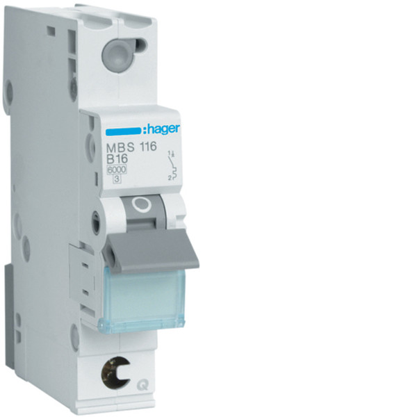 Hager MBS116 B-type 1P 1module(s) circuit breaker