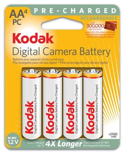 Kodak Pre-Charged Rechargeable Digital Camera Batteries AA Никель-металл-гидридный (NiMH) 2100мА·ч 1.2В аккумуляторная батарея