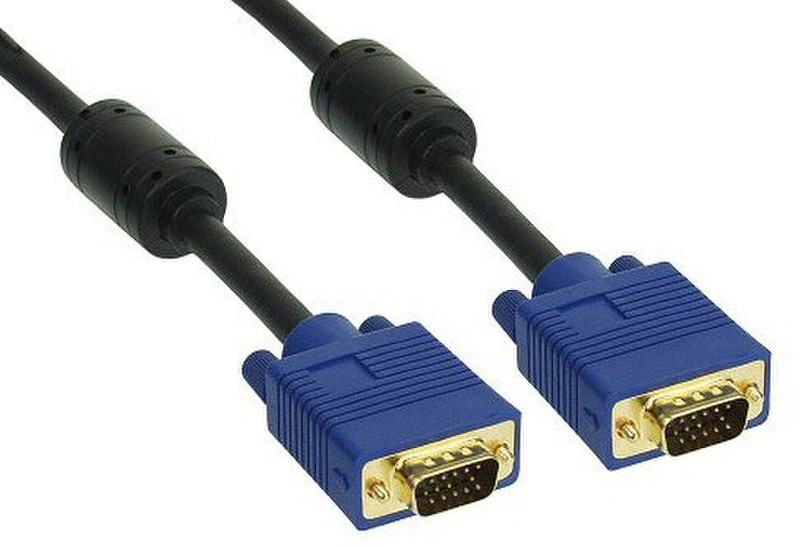 Kindermann 7483000410 10м VGA (D-Sub) VGA (D-Sub) Черный, Синий, Золотой VGA кабель
