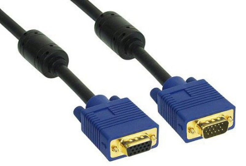 Kindermann 7483000510 10м VGA (D-Sub) VGA (D-Sub) Черный, Синий VGA кабель