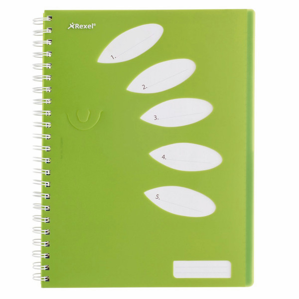 Rexel JOY 5 Subject Notebook 250 Pages A4 Lovely Lime