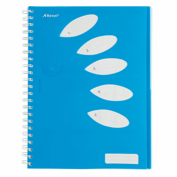 Rexel JOY 5 Subject Notebook 250 Pages A4 Blissful Blue