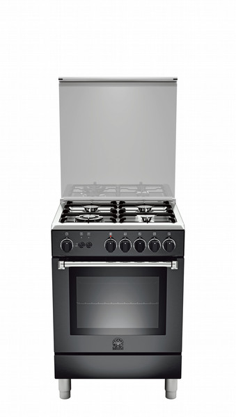 Bertazzoni La Germania AM6 4C 71 C NE Freestanding Gas hob A+ Black,Stainless steel cooker