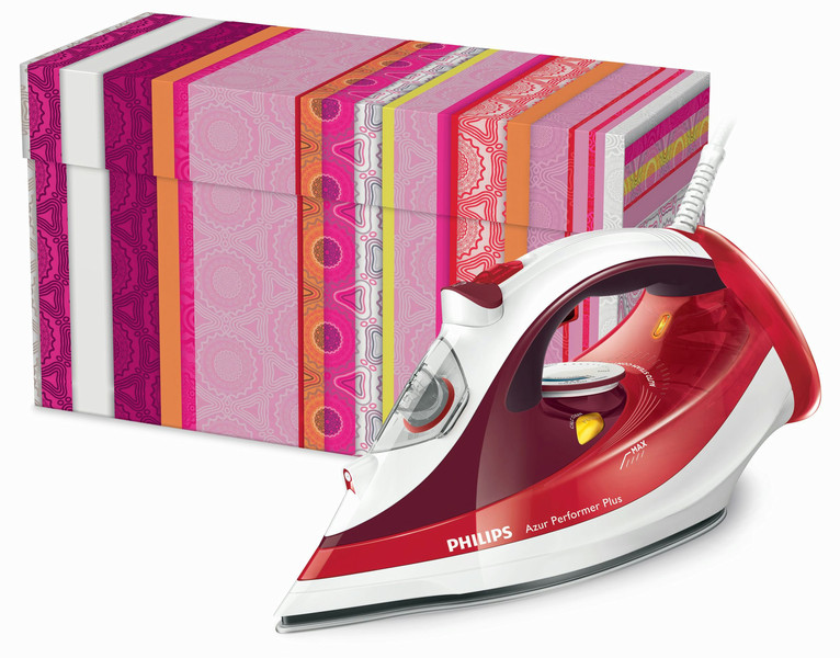 Philips Azur Performer Plus GC4520/45 Steam iron T-ionicGlide soleplate 2600W Red,White iron