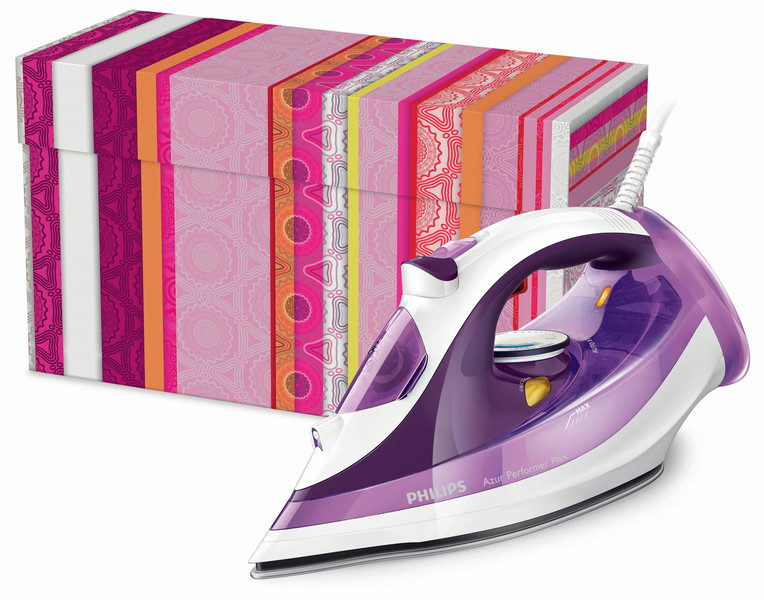 Philips Azur Performer Plus GC4521/35 Dry & Steam iron T-ionicGlide soleplate 2600W Purple,White iron