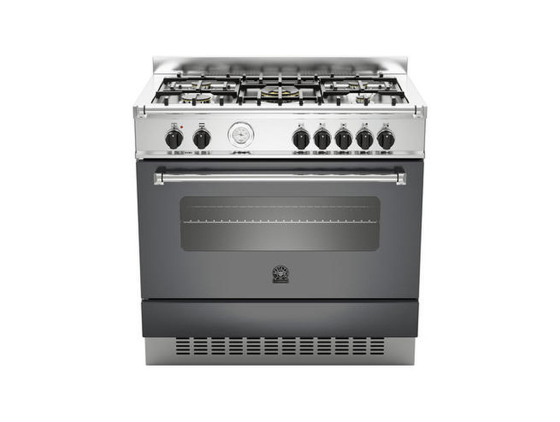 Bertazzoni La Germania AM9 5C 71 A NE Freistehend Gas hob Schwarz, Edelstahl Küchenherd