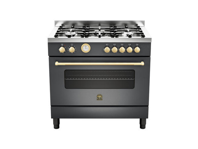 Bertazzoni La Germania CN9 5C 71 B NE Отдельностоящий Gas hob Черный, Нержавеющая сталь кухонная плита