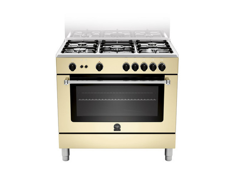 Bertazzoni La Germania AM9 5C 71 C CR Freistehend Gas hob Cremefarben Küchenherd