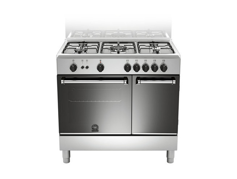 Bertazzoni La Germania AMP9 5C 51 D X Freistehend Gas hob A Edelstahl Küchenherd