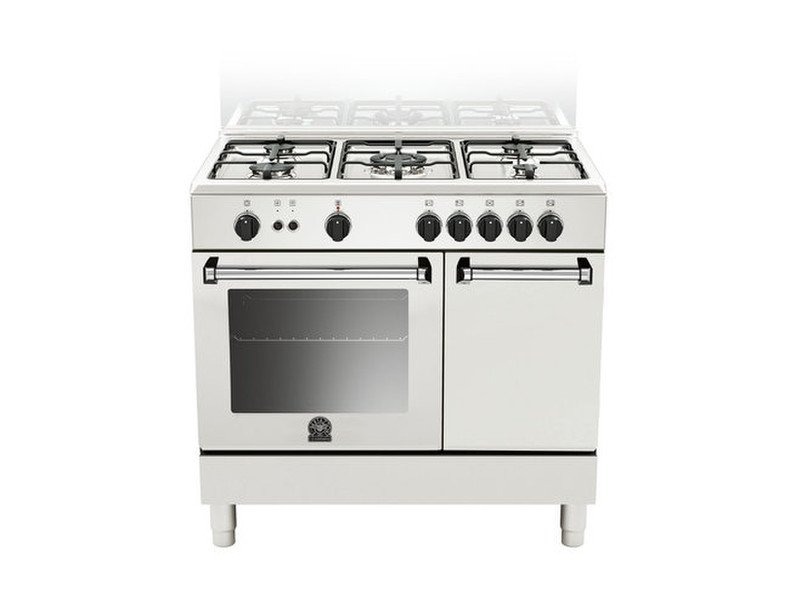 Bertazzoni La Germania AMP9 5C 51 D W Freistehend Gas hob A Weiß Küchenherd