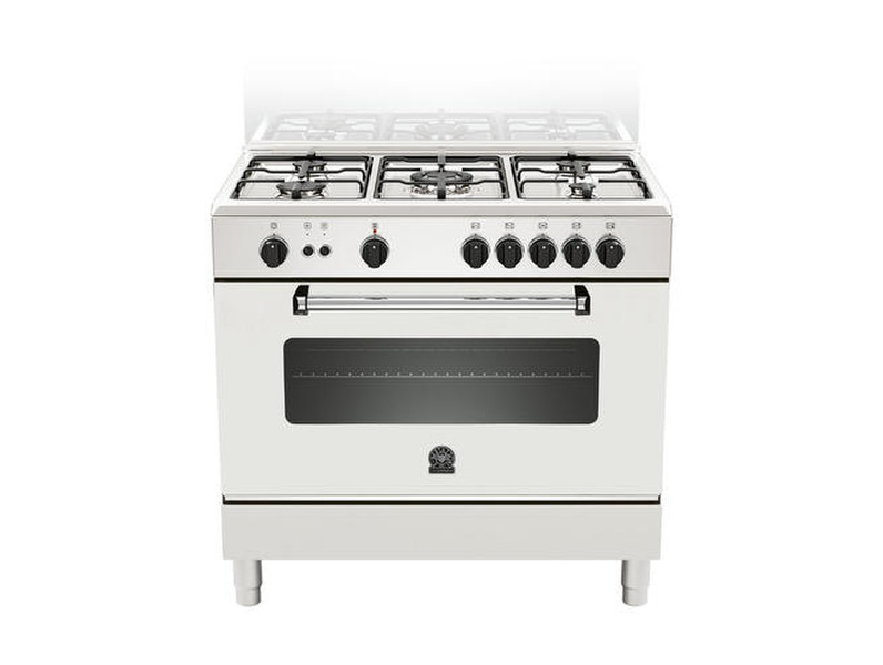 Bertazzoni La Germania AM9 5C 71 D W Freestanding Gas hob White cooker