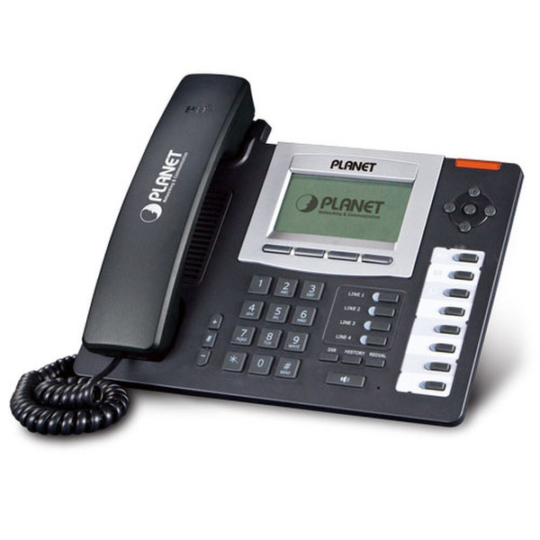 Planet VIP-5060PT Wired handset 6lines LCD Black IP phone