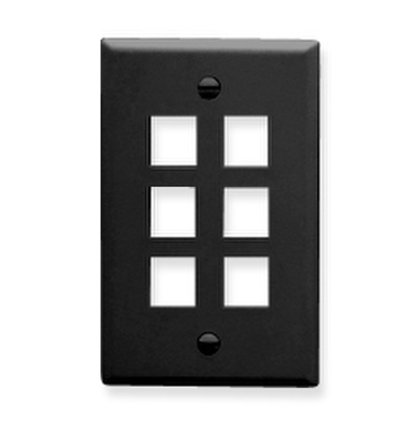 ICC IC107F06BK Black switch plate/outlet cover