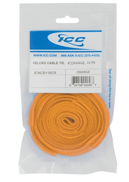 ICC ICACSV08OR Velcro Orange 10Stück(e) Kabelbinder