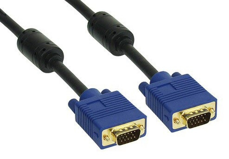 Kindermann 7483000415 15м VGA (D-Sub) VGA (D-Sub) Черный, Синий VGA кабель