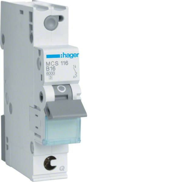 Hager MCS116 C-type 1P 1module(s) circuit breaker