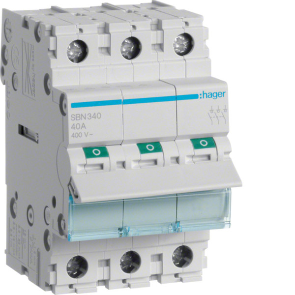 Hager SBN340 B-type 3P 3module(s) circuit breaker