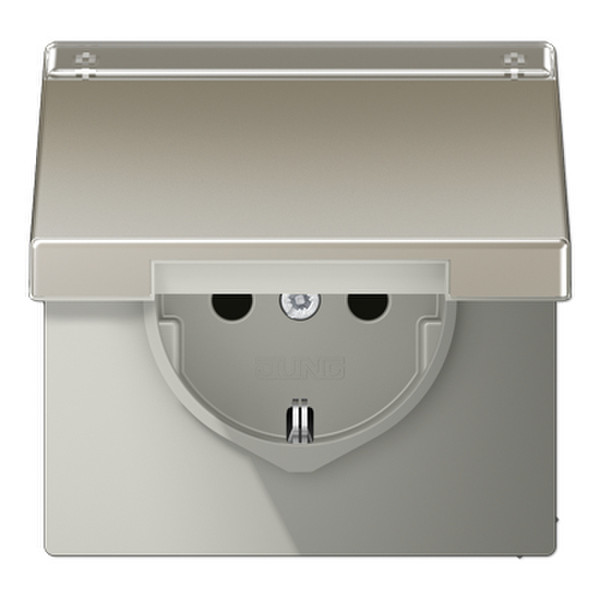 JUNG ES 1520 NAKL Type F (Schuko) Stainless steel outlet box