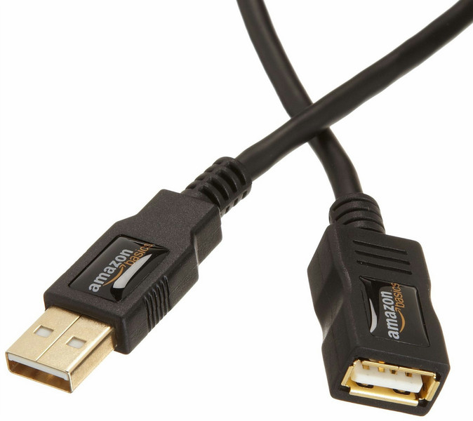 AmazonBasics USB 2.0 A, M/F, 1m 1m USB A USB A Schwarz