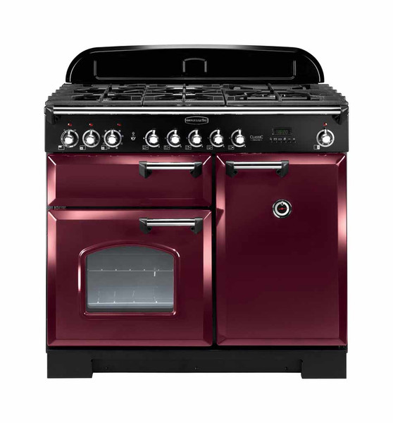 Rangemaster Classic Deluxe 100 Dual Fuel Freistehend Gas hob A Schwarz, Rot