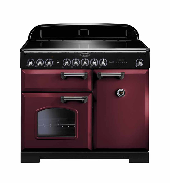 Rangemaster Classic Deluxe 100 Induction Freistehend Induktionskochfeld A Schwarz, Rot