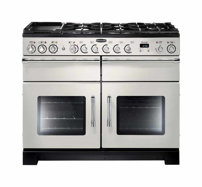 Rangemaster Excel 110 Dual Fuel Freistehend Combi hob A Schwarz, Elfenbein