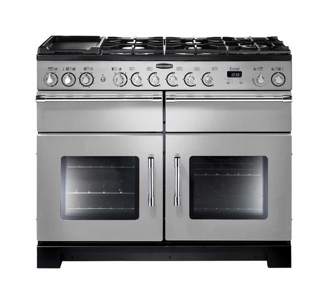 Rangemaster Excel 110 Dual Fuel Freistehend Combi hob A Schwarz, Silber