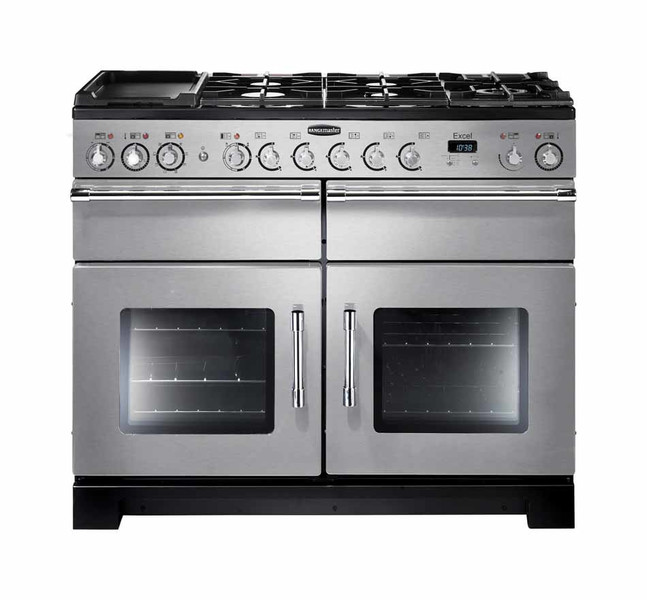 Rangemaster Excel 110 Dual Fuel Freestanding Combi hob A Black,Stainless steel