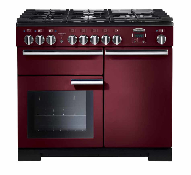 Rangemaster Professional Deluxe 100 Dual Fuel Freestanding Gas hob A Black,Red