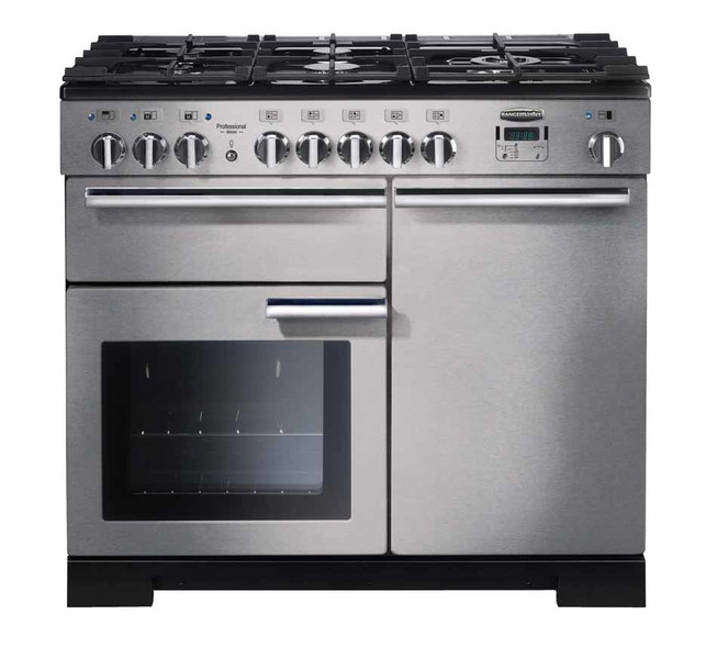 Rangemaster Professional Deluxe 100 Dual Fuel Freistehend Gas hob A Schwarz, Edelstahl