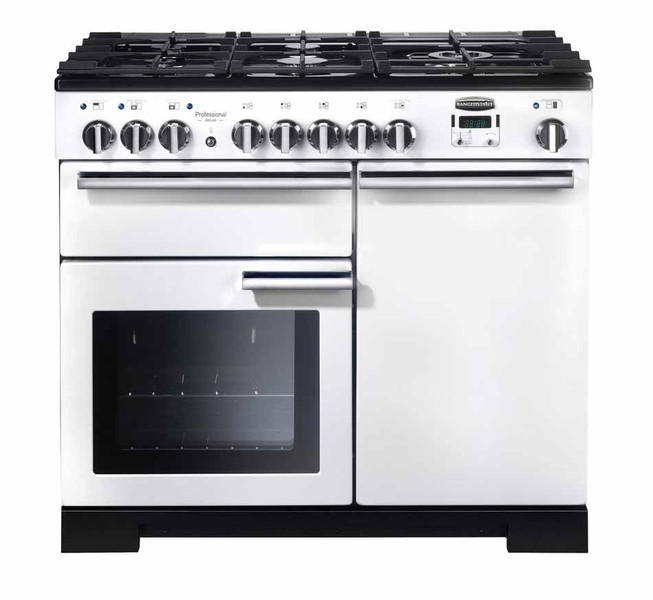 Rangemaster Professional Deluxe 100 Dual Fuel Freestanding Gas hob A Black,White