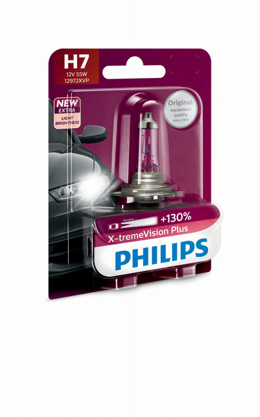 Philips X-tremeVision Plus 12972XVPB1 Н1 55W Halogen PX26d 1500lm car light bulb