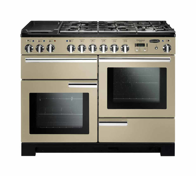 Rangemaster Professional Deluxe 110 Dual Fuel Freistehend Combi hob A Schwarz, Cremefarben