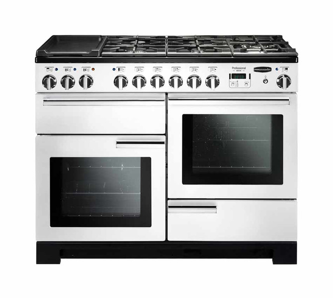 Rangemaster Professional Deluxe 110 Dual Fuel Freistehend Combi hob A Schwarz, Weiß