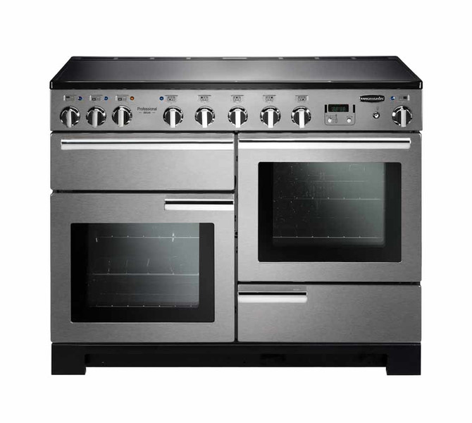 Rangemaster Professional Deluxe 110 Induction Freistehend Induktionskochfeld A Schwarz, Edelstahl