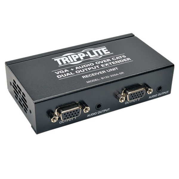 Tripp Lite Dual VGA with Audio over Cat5 / Cat6 Extender, Box-Style Receiver, 1440 x 900 at 60Hz, Up to 91.44 m (300-ft.)