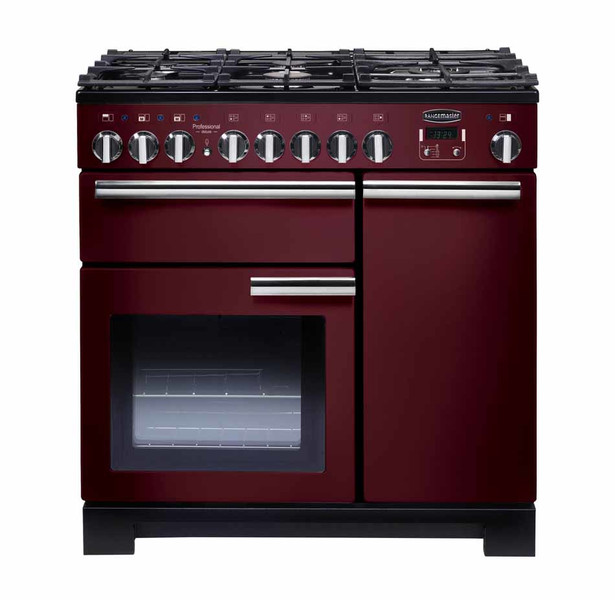 Rangemaster Professional Deluxe 90 Dual Fuel Freistehend Gas hob A Schwarz, Rot