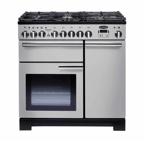 Rangemaster Professional Deluxe 90 Dual Fuel Freistehend Gas hob A Schwarz, Grau