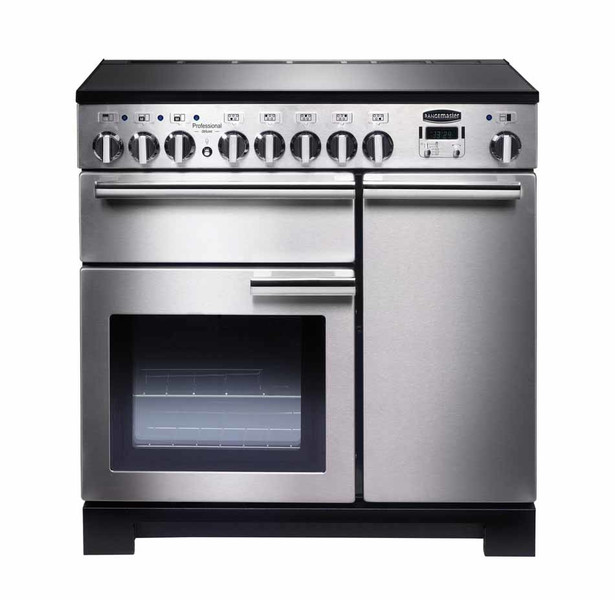 Rangemaster Professional Deluxe 90 Induction Freistehend Induktionskochfeld A Schwarz, Edelstahl