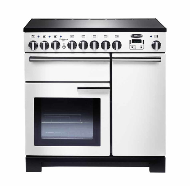 Rangemaster Professional Deluxe 90 Induction Freistehend Induktionskochfeld A Schwarz, Weiß