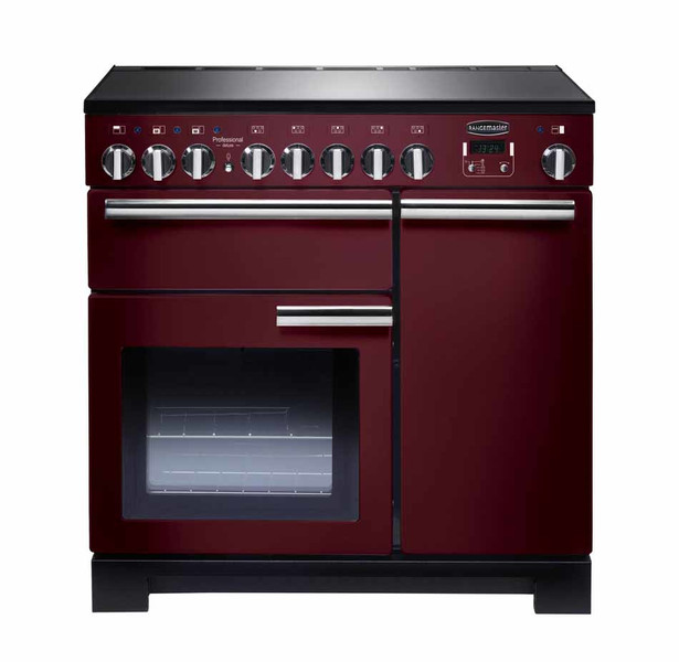 Rangemaster Professional Deluxe 90 Induction Freistehend Induktionskochfeld A Schwarz, Rot