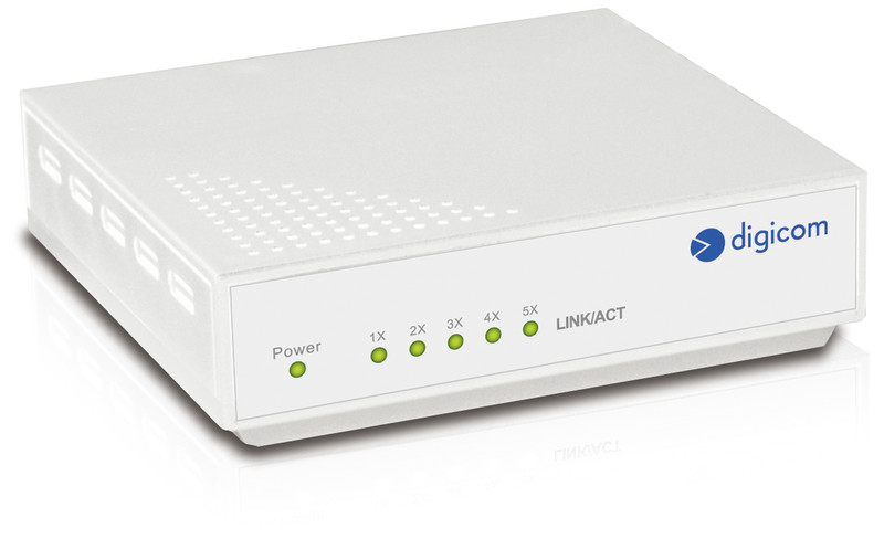 Digicom SWF05C-L01 Неуправляемый Fast Ethernet (10/100) Белый