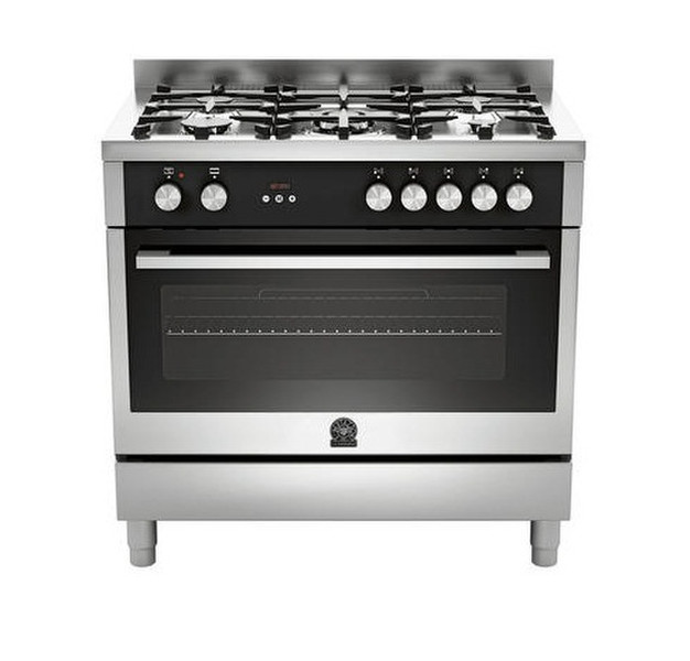 Bertazzoni La Germania TU9 5C 61 B X T Отдельностоящий Gas hob Черный, Нержавеющая сталь кухонная плита