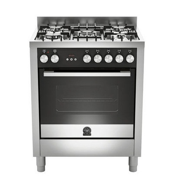 Bertazzoni La Germania TU7 5C 61 B X T Freistehend Gas hob Schwarz, Edelstahl