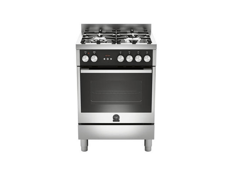 Bertazzoni La Germania TU6 4C 61 B X T Отдельностоящий Gas hob Черный, Нержавеющая сталь