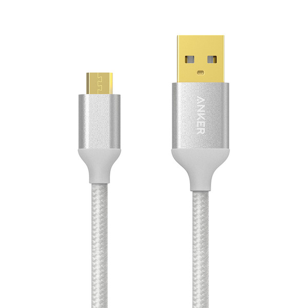 Anker AK-A7115041 0.9m USB A Micro-USB B Silber USB Kabel