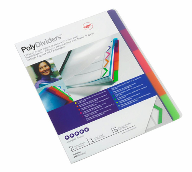 GBC 2101323E Polypropylene (PP) Blue,Green,Orange,Pink,Purple 5pc(s) divider
